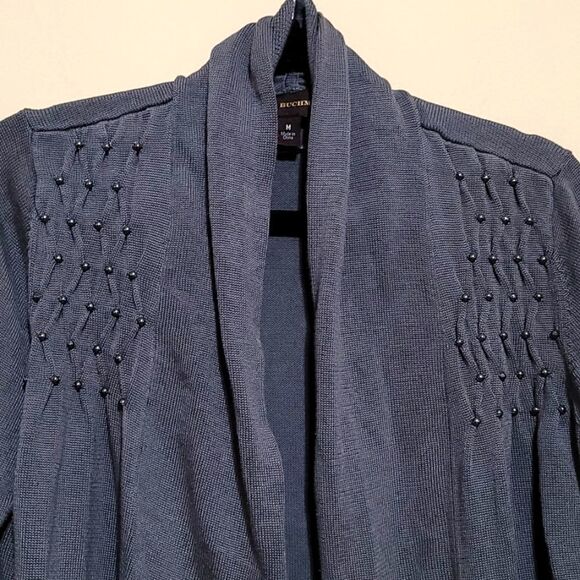 Dana Buchman Gray Studded Sweater Sz Medium - Picture 4 of 8